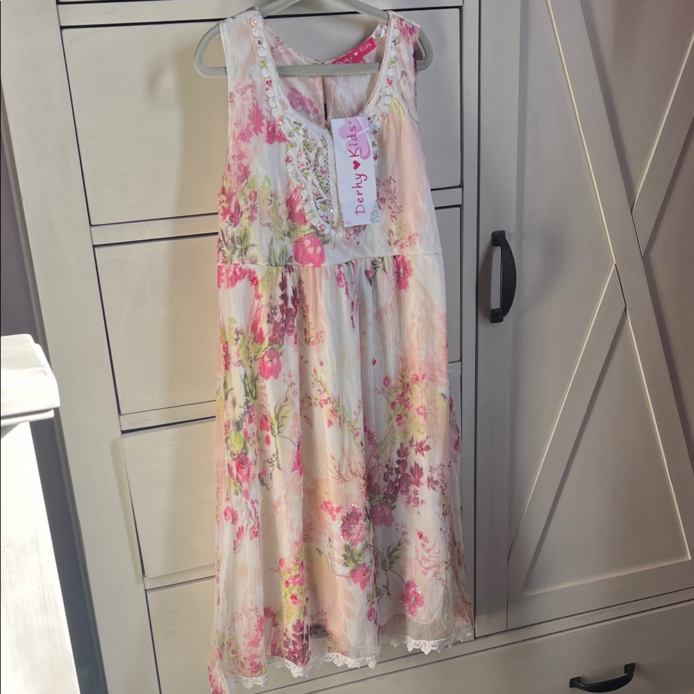 Derhy Kids Floral Girls Dress 10/12